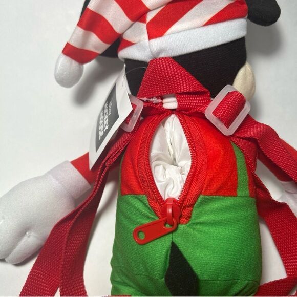 NWT Kids Mickey Mouse Plush Backpack Stuffed Toy Disney Holiday Christmas - Picture 7 of 9